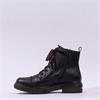 Rieker Laced Biker Boot With Side Zip - Brown Leather